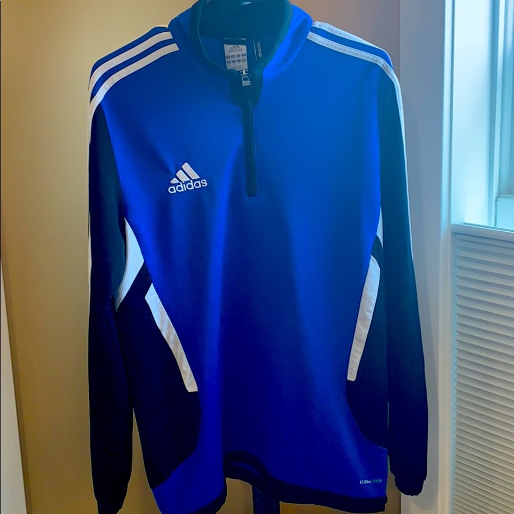 Adidas 3-Stripe 1/4 Zip Climacool Pullover; M